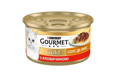 Корм для котов Gourmet Gold говядина с соусом де люкс 85 г Purina