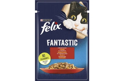 Корм для котів Felix Fantastic з яловичиною у желе 85 г Purina