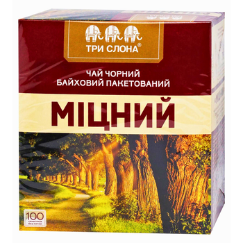 Чай пакетований чорний Три Слона Міцний 100 х 1,5 г