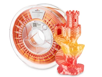 PLA Silk Rainbow Spectrum Filament Fire Red для 3D-принтера 1.75 мм 1 кг S0005 1 кг Різнокольоровий