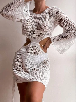 Літня пляжна туніка з рукавами-кльош Honey Fashion Accessories XL білий (6-99)
