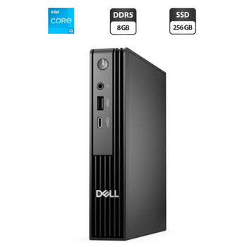 Неттоп Dell QCM1250 Micro USFF / Intel Core i3-14100T (4 (8) ядра по 2.7 - 4.4 GHz) / 8 GB DDR5 / 256 GB SSD / Intel UHD Graphics 730 / Windows 11 б/у
