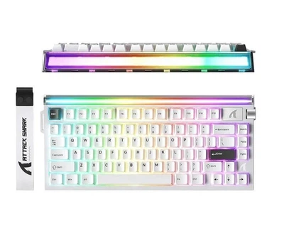 Ігрова магнітна клавіатура Attack Shark R85 HE, 75% (79 клавіш), Hall Effect, 8000Hz, RGB підсвітка, Rapid Trigger, USB Type-C, Hot-Swap White