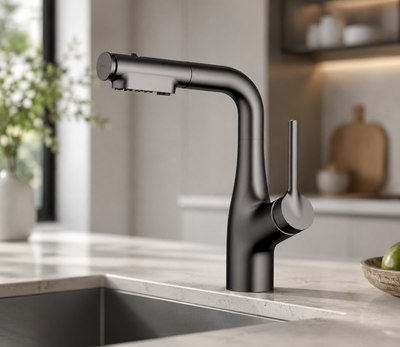 Кран/смеситель Faucet CR-8429 Многофункциональный металл / Смеситель для мойки / Кран-смеситель для кухни Графит матовый
