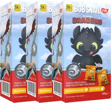 Набор Bob Snail Fun Натуральные фруктовые конфеты Манго + Игрушка 20 г х 3 шт (2000000014614)
