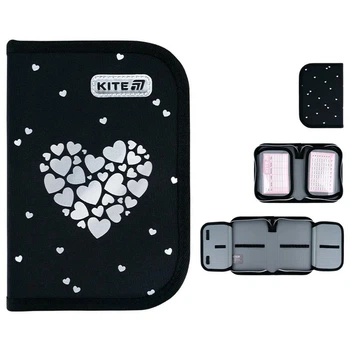 Пенал без наповнення Kite Black and Silver K26-622-5