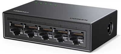 Коммутатор сетевой UGREEN 5-портовый Gigabit Ethernet Switch RJ45 Black (CM833)