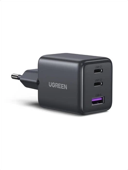 Сетевое зарядное устройство UGREEN 30W 3-Port GaN II Power Supply PD Fast Charger Black (X515)