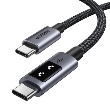 Кабель зарядний Ugreen Type-C to Type-C PD 100W with LED Display 0.5 м Black (L509)