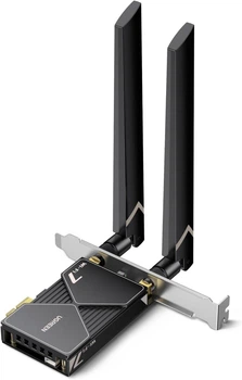 WiFi-адаптер UGREEN USB WiFi адаптер для настольного ПК WiFi 7 BE6500 PCIe WiFi Card with Bluetooth 5.4, 6GHz Band Black (CM822)