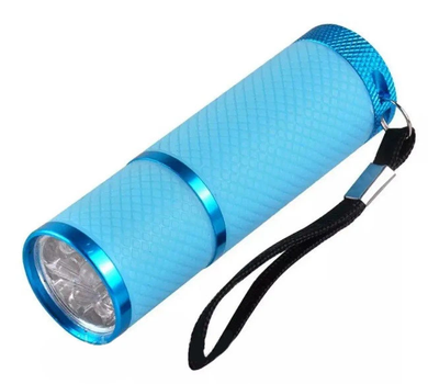 Фонарик UV/LED для сушки гель-лака с прорезиненой ручкой Голубой