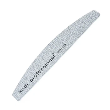 Пилка для ногтей полумесяц Kodi Professional Half Grey 180/240 серая