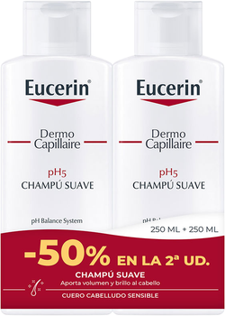 Набір делікатних шампунів для чутливої шкіри голови Eucerin pH5 Gentle Shampoo 2 х 400 мл (4005800352942)