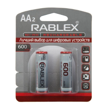 Акумулятор — батарейка Rablex AA 600 mAh 2 шт (пальчик)