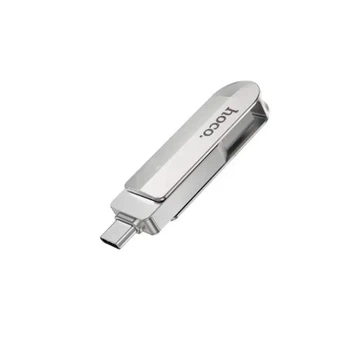 Флеш-накопитель USB-A/C Hoco UD10 Wise Type-C USB flash drive 16GB, серебристый