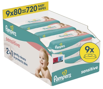 Детские влажные салфетки Pampers Sensitive 720 шт (8006530134750)