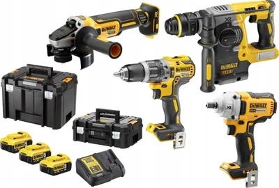 Zestaw elektronarzędzi DeWalt 18V XR z 3 akumulatorami 5 Ah 4 szt. (DCK428P3T-QW)