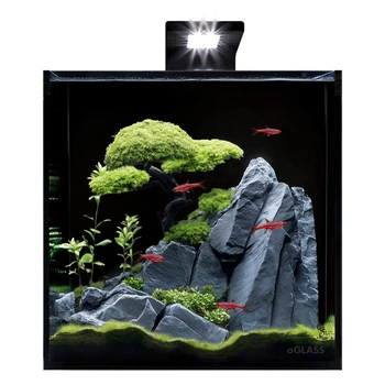 Аквариумный набор AquaLighter BlackCube 30 л 31×31×31 см с LED-светильником и фильтром, черный (7148)