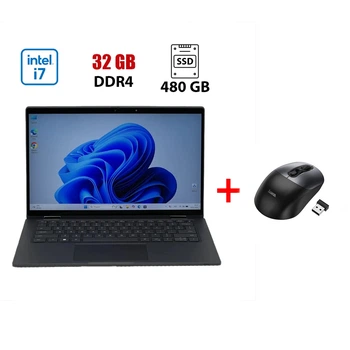 Ультрабук-трансформер Б-клас Dell Latitude 7430 / 14" (1920x1080) IPS / Intel Core i7-1265U (10 (12) ядер по 3.6 - 4.8 GHz) / 32 GB DDR4 / 480 GB SSD / Intel Iris Xe Graphics / WebCam б/в + Подарунок Бездротова миша HOCO GM28