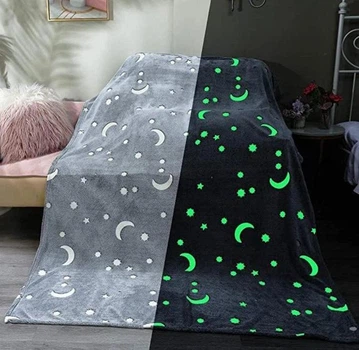 Плед, що світиться в темряві, плюшеве покривало Blanket kids Magic Star 150х100 см флісова ковдра. Колір: сірий