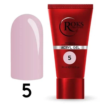 Acryl Gel - Без ТРО ROKS 30 мл №5 - Молочно-рожевий