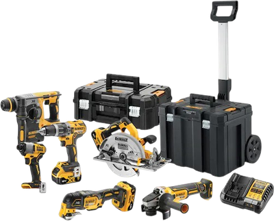 Zestaw elektronarzędzi DeWalt 18V XR z 3 akumulatorami 5 Ah 6 szt. (DCK624P3T-QW)