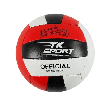 М`яч волейбольний TK Sport С 40072-2 вага 260-270 грамів матеріал ПВХ біло-червоно-чорний