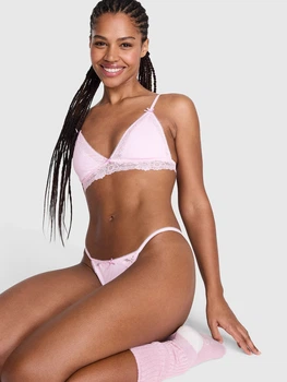 Подарочный комплект белья Victoria's Secret Pink бралетт и трусики стринги 1159864422 (Розовый S)