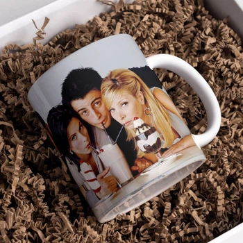 Чашка черная хамелеон с блестками матовая сериал Друзья Friends 330 мл (ДР00342)