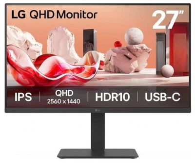 Монитор lg 27" 27ba65qb-b hdmi, 2xDP, usb-c, mm, ips, 2560x1440, 100Hz, sRGB 98%, Pivot, hdr10 27ba65qb-b