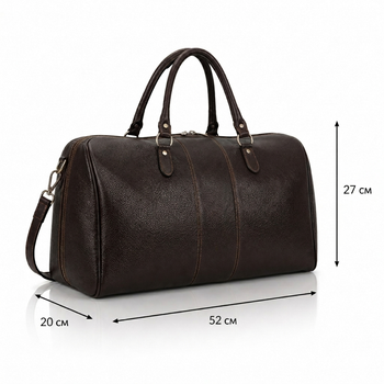 Дорожная кожаная сумка саквояж Virginia Conti 01289_f Коричневая 52 x 27 x 20 см