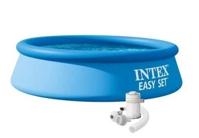 Надувной бассейн Intex 28108 cиний из ПВХ круглый на 1942 л с картриджным фильтр-насосом 1250 л/ч 244 х 61 см (9-163-28108)