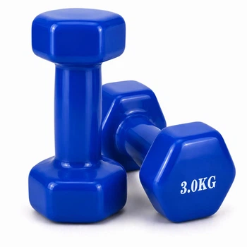 Гантель металлическая с виниловым покрытием 3 кг 2 шт Feel Fit Синий