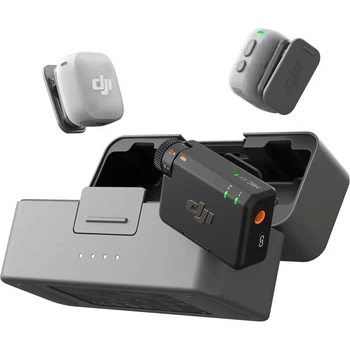 Ультралегкий беспроводной петличный микрофон DJI Mic Mini 2 (2TX + 1RX) с разноцветными магнитными крышками и зарядным кейсом
