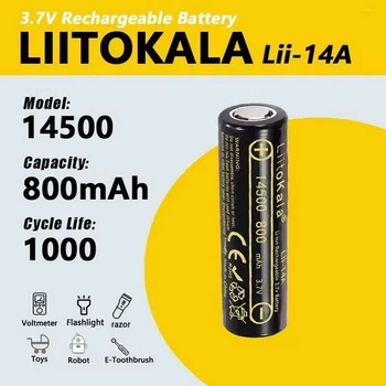 Аккумулятор AA 14500 LiitoKala Lii-14A 800 mAh пальчиковый литий-ионный Li-Ion 3,7V Плоский плюс (19318)