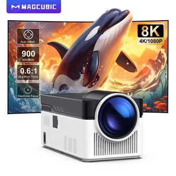 Мультимедийный смарт-проектор с автофокусом Magcubic HY450 Android 14, chip H726, 8K24fps, 2GB/16GB домашний кинотеатр Black White (19397)