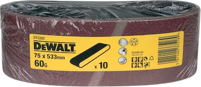 Zestaw taśm szlifierskich DeWalt 75 x 533 mm 60G 10 szt. (DT3302-QZ)