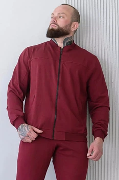 Бомбер чоловічий TOTALFIT AM1-LD37 3XL Бордовий
