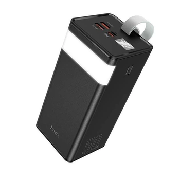 УМБ Павербанк 50000 mAh 22.5W с быстрой зарядкой и фонарем HOCO J86A Портативное зарядное устройство Наружный аккумулятор Черный