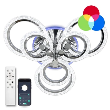 Потолочный светильник LUMINARIA LILY RGB 90W 7R CHROME/ICE (с пультом)