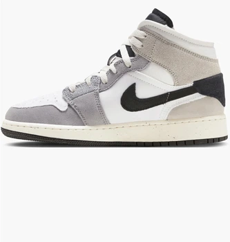 Кроссовки детские Jordan 1 Mid White/Grey 38.5 FD9091-002