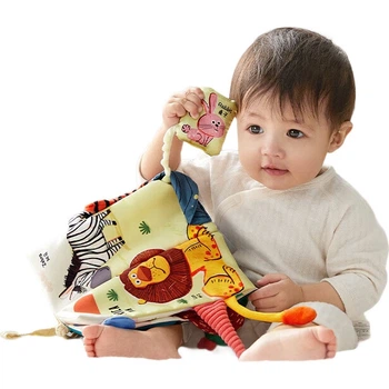 Книжка-игрушка Babycare 3D Tail Cloth Book, для детей от 6 месяцев, динозавр