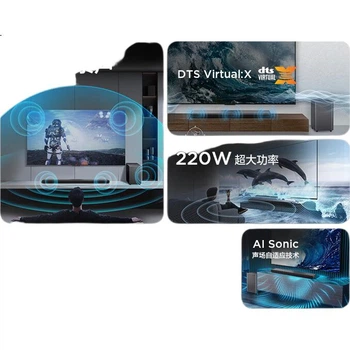 Саундбар TCL S55H з Dolby Atmos DTS Virtual:X, потужним незалежним сабвуфером 220 Вт, комплект розумних Bluetooth-колонок для домашнього кінотеатру