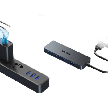 Концентратор Lenovo USB 3.0 з 4 портами, високошвидкісна розширювальна док-станція, подовжувач для ноутбука, чотиривхідний конвертер для розширювальної док-станції, рятувальний адаптер, універсальний 1 м