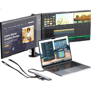 Док-станция расширения Acasis Type-C, HDMI-концентратор, разветвитель DP-концентратора, монитор 8K, Thunderbolt 4, гигабитная сеть, тройной экран 2K 240 Гц, быстрая зарядка Apple DS-9904.