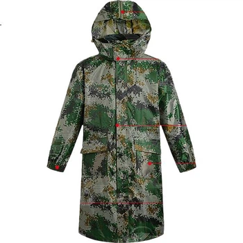 Довгий дощовик з капюшоном Yuechu з камуфляжної тканини Oxford, унісекс, XXXL