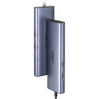 Док-станція розширення UGREEN Type-C 3.2, адаптер порту Gigabit Ethernet, док-станція розширення 4K 60Hz, високошвидкісний 10G-концентратор-розгалужувач, HDMI-конвертер, сумісний з Apple MacBook Air/Huawei