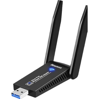 Беспроводная игровая сетевая карта Newmine 1800M Gigabit Dual-Band с интерфейсом USB WIFI6 для ноутбуков и настольных компьютеров, беспроводной приемник и передатчик WiFi.