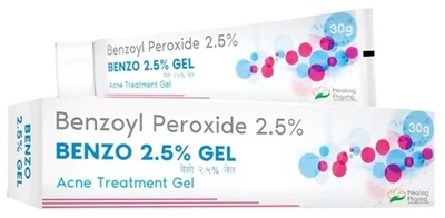 Benzo 2,5% Гель 30 грамів від акне | Benzoyl Peroxide | Бензоїл Пероксид | Healing Pharma