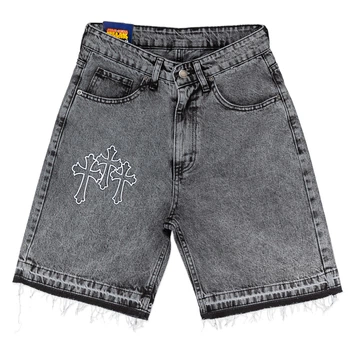 Чоловічі джинсові шорти Chrome Hearts сірі 30(Р) (928-200-3 СН08)